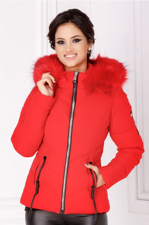 geaca georgy rosie cu fermoar metalizat 191434 2