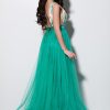 rochie lunga eleganta din tul mint rn 22 20