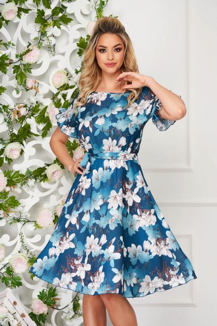 rochie starshiners turcoaz midi de zi in clos din S049147 1 476802