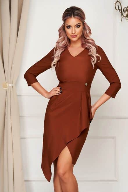 rochie maro eleganta midi tip creion din stofa uso S051106 1 498302