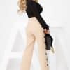 pantaloni bej cu capse laterale p 848bjn 1