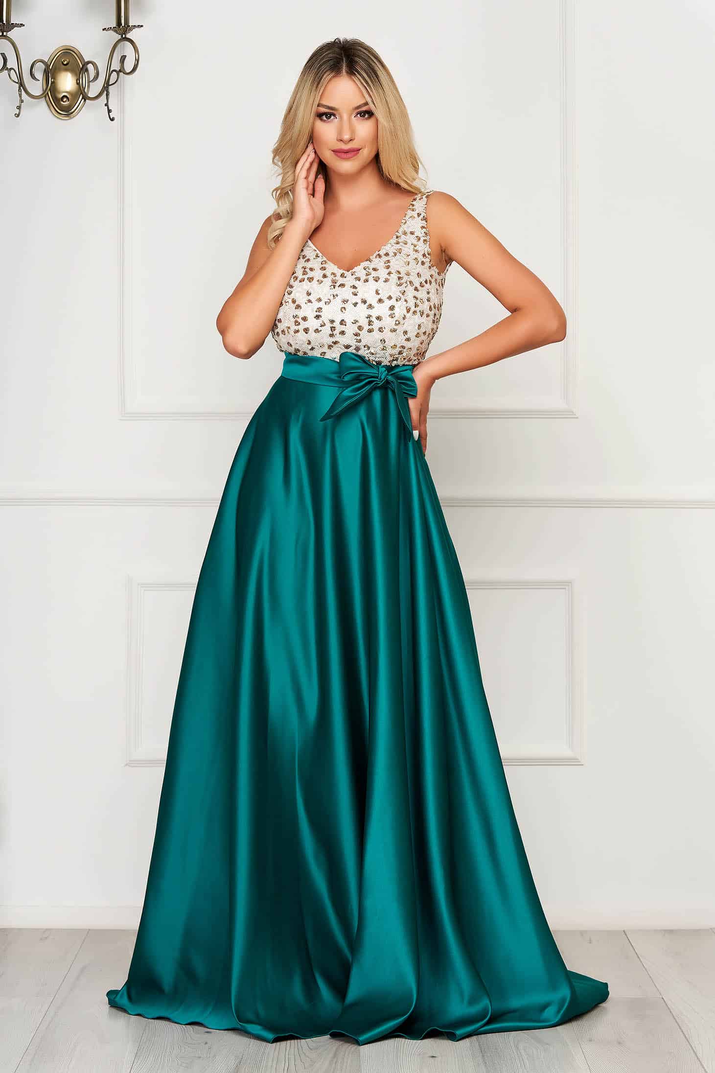 rochie fofy verde inchis de ocazie in clos din sat S044463 2 488935