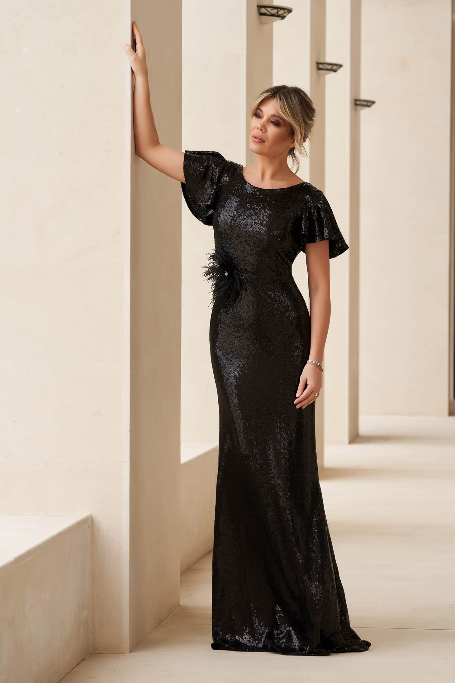rochie starshiners neagra de ocazie lunga tip sire S043303 1 426801