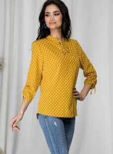 Bluza Alma galben mustar cu buline