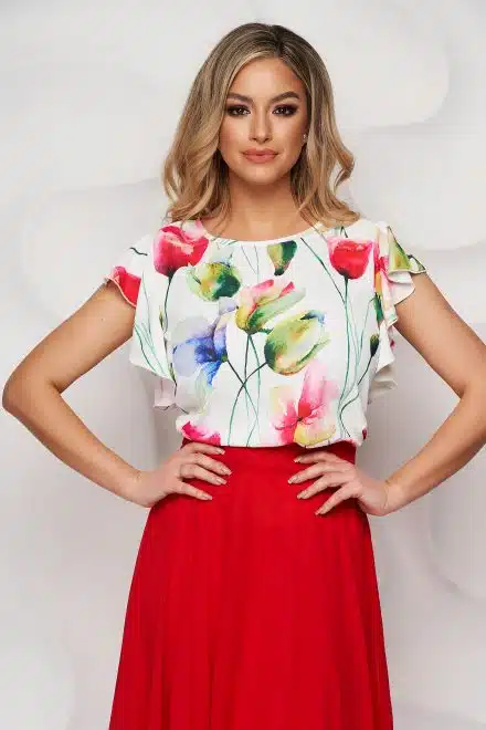 bluza dama starshiners ivoire cu imprimeu floral d S052814 1 528994