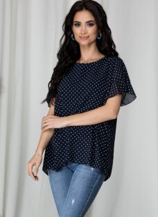 Bluza Teresa bleumarin cu buline