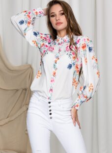 Camasa Erica alba cu imprimeu floral