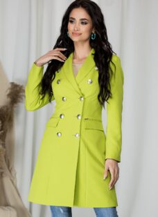 Pardesiu Alina lime cu doua randuri de nasturi