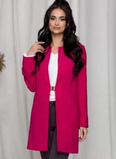 Pardesiu Elena fucsia cu inchidere metalica in talie