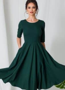 Rochie Aida verde midi clos