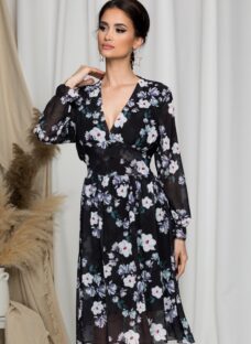 Rochie Andrada neagra cu imprimeu floral