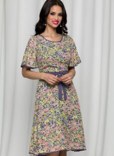 Rochie Kati cu imprimeu floral multicolor