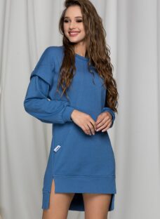 Rochie LaDonna casual bleu cu buzunare