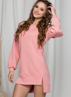 Rochie LaDonna casual roz cu buzunare