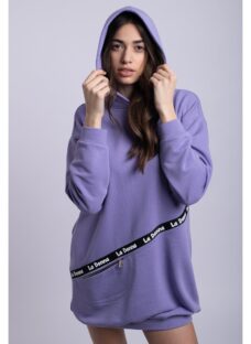 Rochie LaDonna lila tip hanorac cu gluga