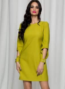 Rochie LaDonna verde olive eleganta decupata la maneci
