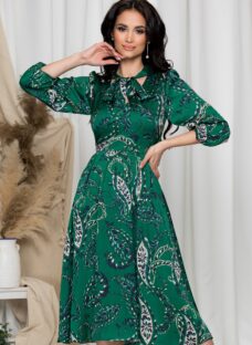 Rochie Moze verde cu imprimeuri diverse