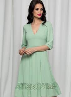 Rochie Moze verde mint cu volanas in partea inferioara