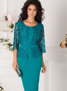 Rochie Vanity turocaz cu dantela la bust