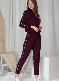 Trening Ella Collection Georgiana bordo cu aplicatii metalice