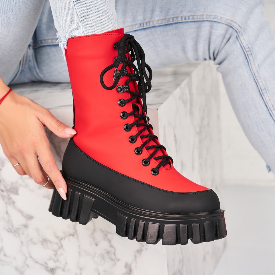 ghete imblanite piele ecologica rosii everleigh