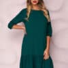 rochie lady pandora verde inchis din voal cu croi S054338 1 557925