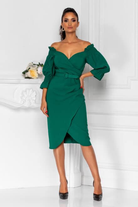 rochie midi de ocazie verde 2 1