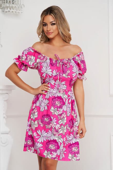 rochie sunshine scurta in clos cu elastic in talie S054129 1 554213