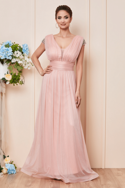 Rochie de ocazie lunga Peach Florence