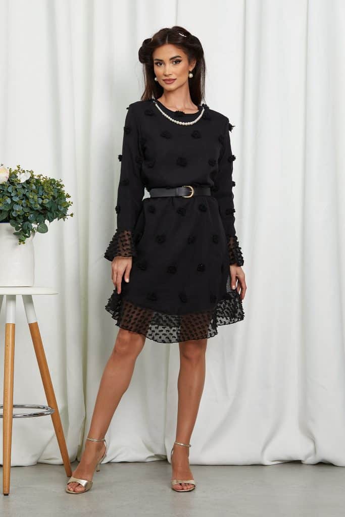 rochie eleganta scurta neagra 3 1