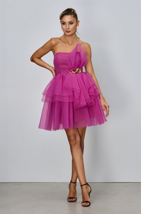 Rochie de ocazie scurta Odelia Ciclam