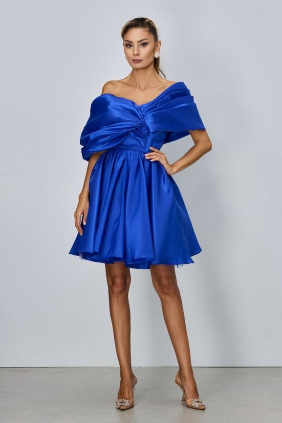 Rochie de ocazie scurta premium Yndia Albastra